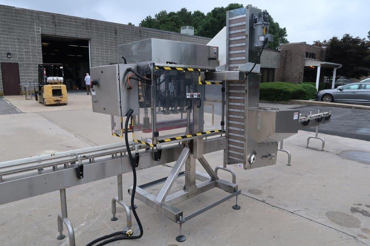 Used Filling Equipment Co. Six (6) Spindle Inline Automatic Screw Capping Machine, 120 PM