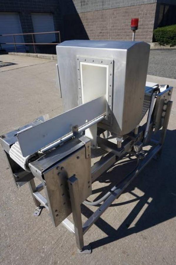Used Safeline 8 In. Wide x 12 In. High SS Conveyorized Metal Detector