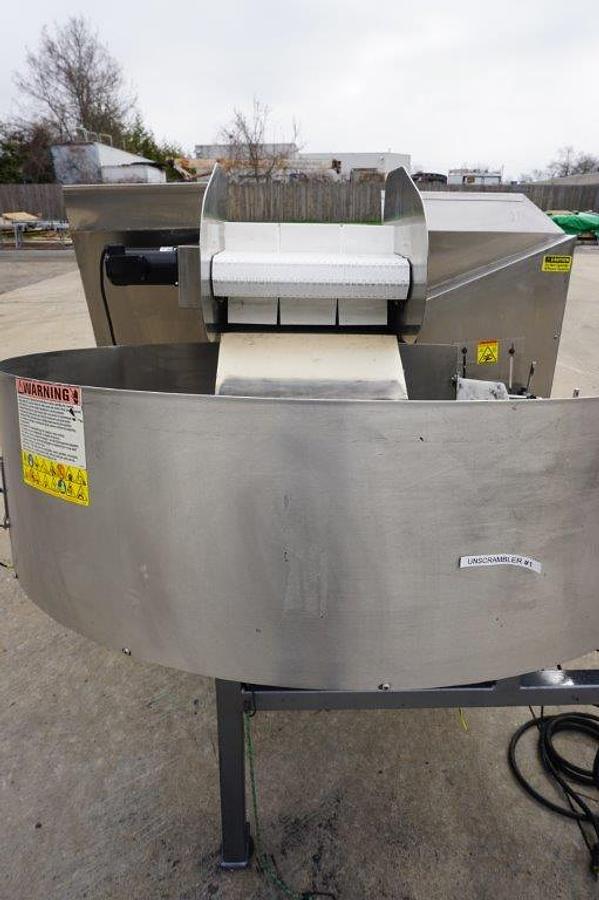 Used Kaps-All AU-6 Plastic Bottle Unscrambler approx. 48 in. diameter Pre-Feeder Bowl