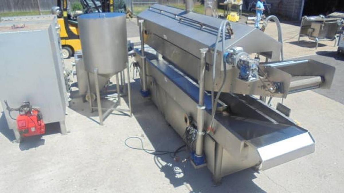 Used 20 In. Wide Stainless Gas Fired Continuous Fry System, 15 Ft. Long