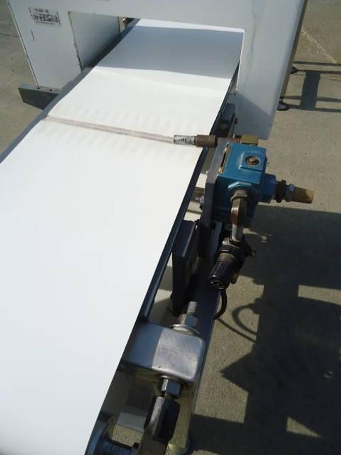 Used Lock Metal Chek Conveyorized Metal Detector, Air Reject