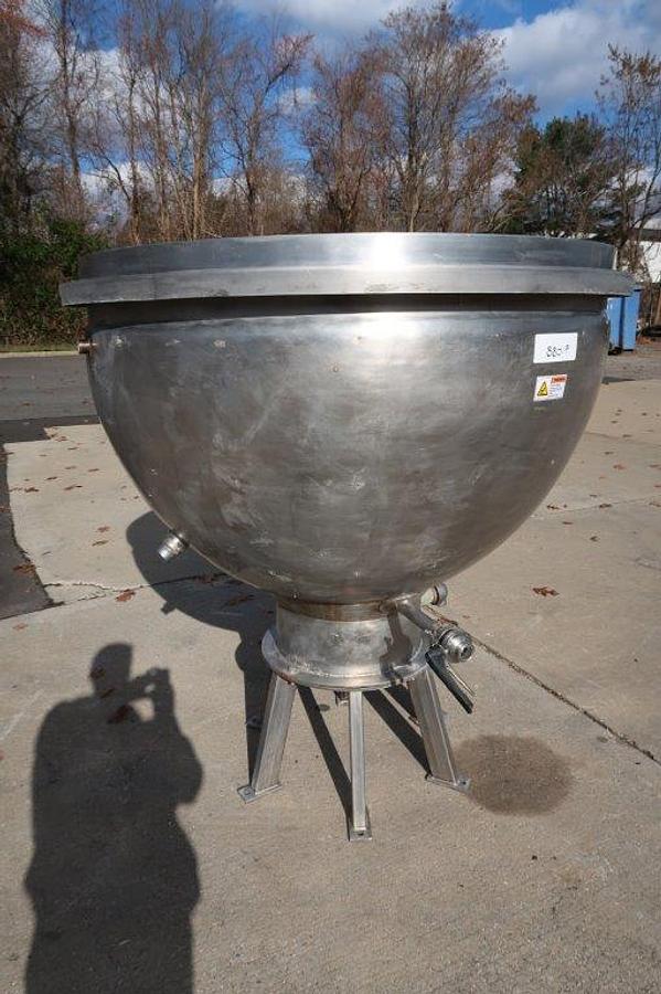 Used 250 Gallon Hubbert Stainless Jacketed Hemispherical Kettle