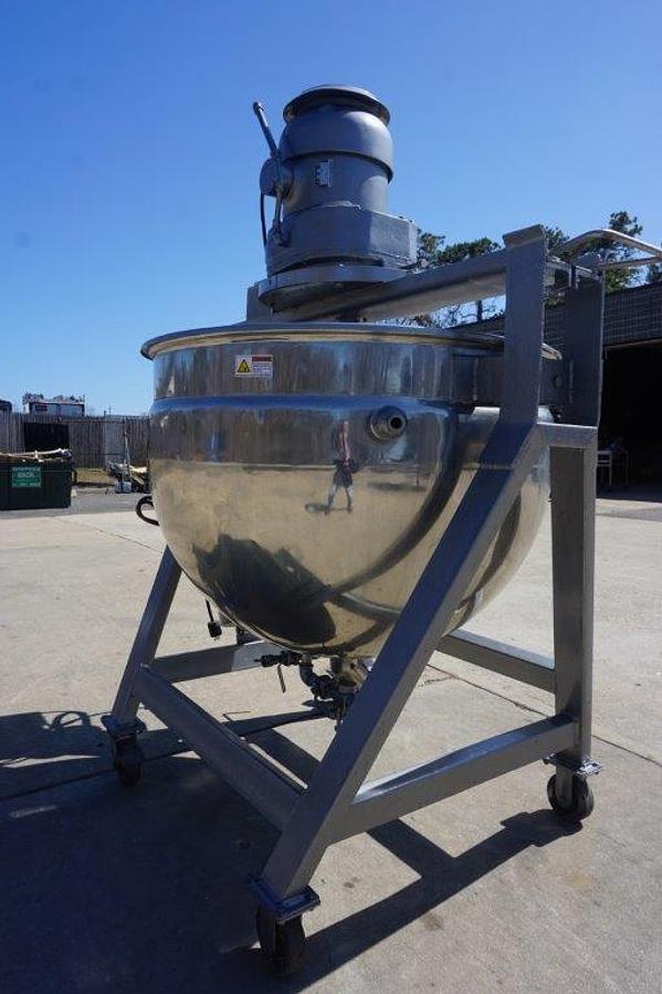 Used 200 Gallon Lee SS Jacketed Scraper Agitated Kettle, Tilt-Out Agitator