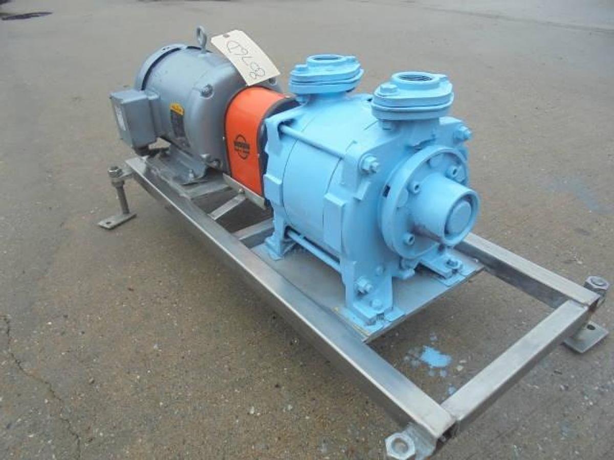 Used Travaini 40-150/C/GH Vacuum Pump, 7-1/2 HP Motor