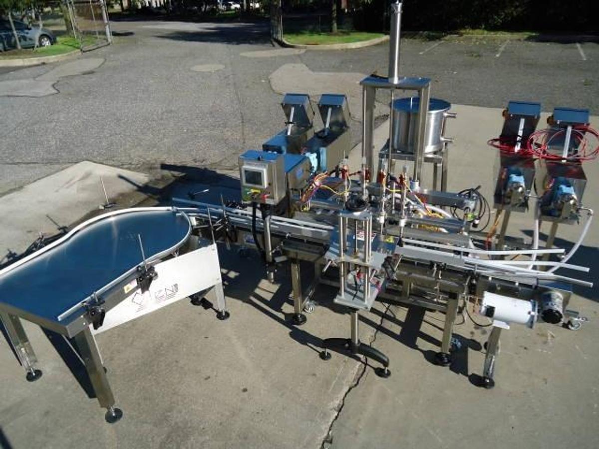Used Oden “Servo/Fill” Four Head Stainless Modular Automatic Filling System, UNUSED
