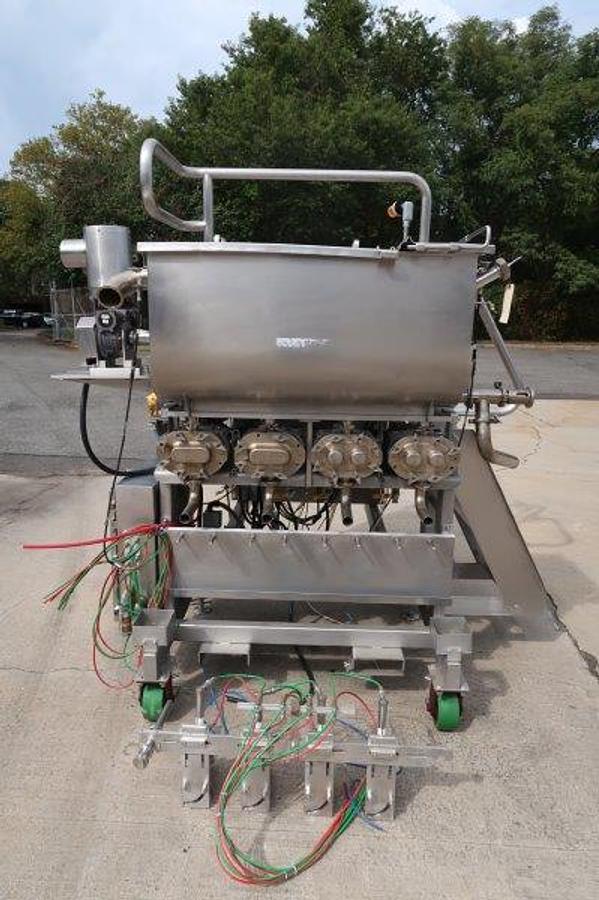 Used Hinds Bock 4-Head Servo Automatic Pump Style Filler