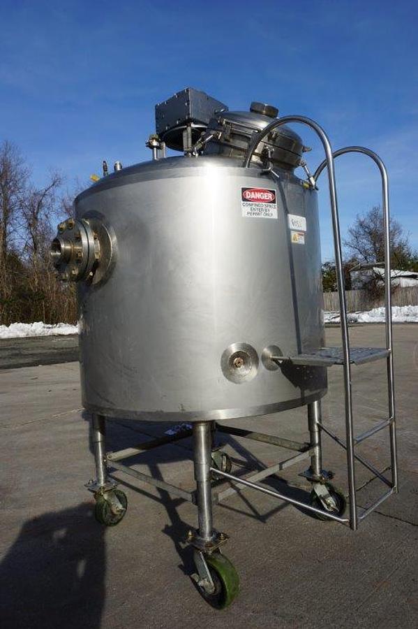Used 250 Gallon Walker Stainless Jacketed Pressurized Vessel, Scraper Agitation, XP