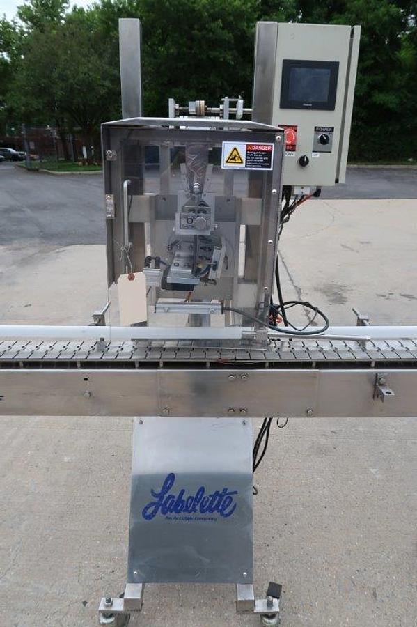 Used Accutek/Labelette Sleeving Line with Shrink Tunnel, Stainless Steel