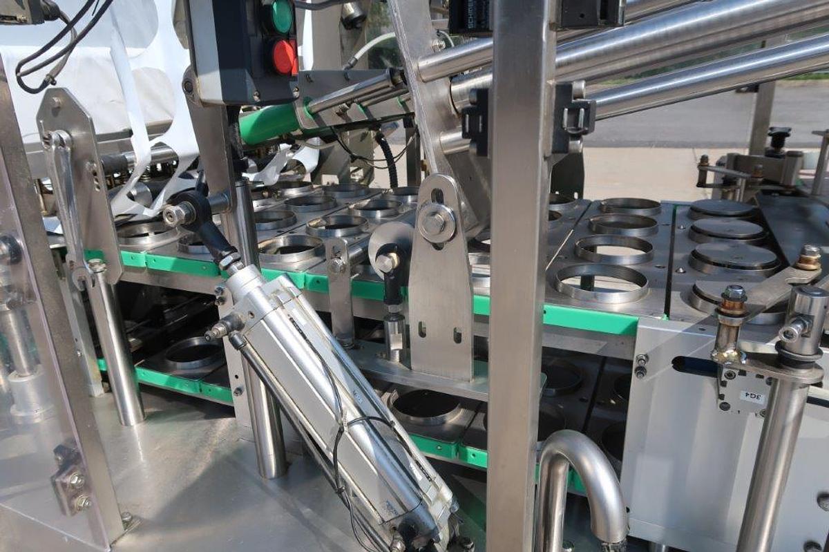 Used Packline PXG-4 Four Lane Stainless Cup Packaging Machine