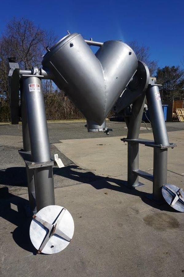 Used 10 Cu. Ft. Patterson Kelley Stainless Jacketed Twin Shell V blender,  Intensifier Bar