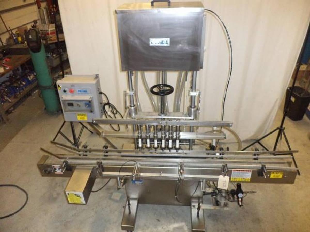 Used Kaps-All/Filz-All Automatic Gravity Overflow Liquid Filler
