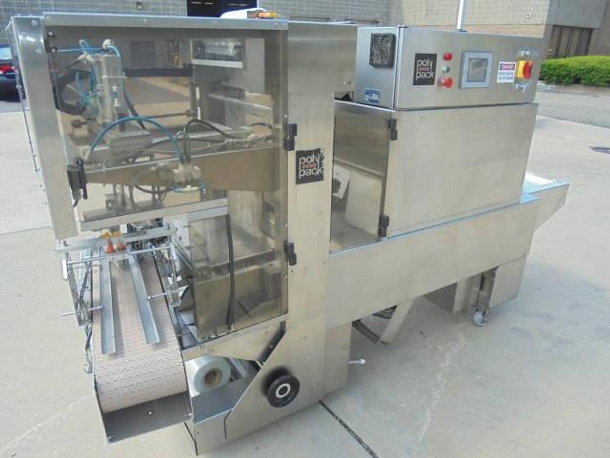 Used Polypack Shrink Bundling Machine With Tunnel, Stainless Steel