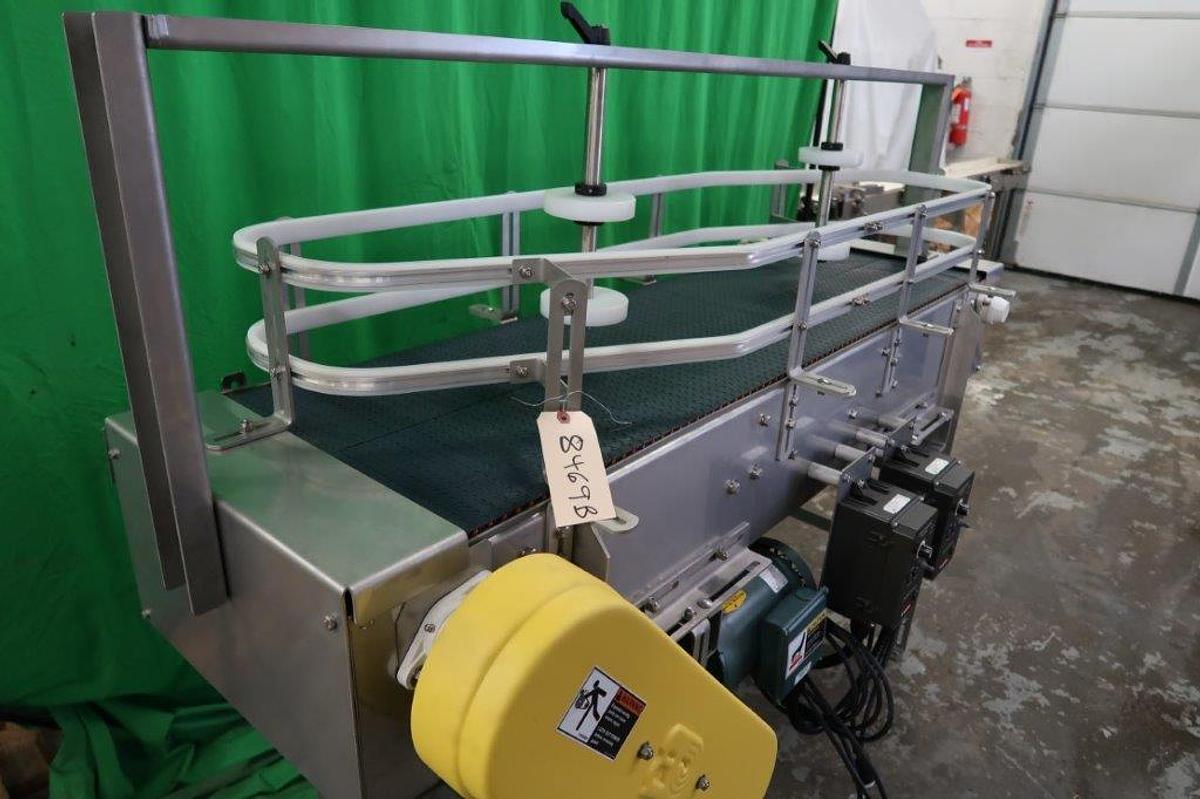 Used Multi-Conveyor Stainless Dual Lane “Loop” Conveyor, Variable Speed