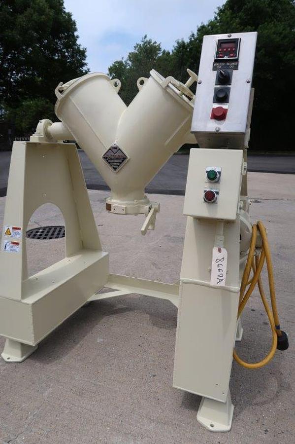Used 1 Cu. Ft. Patterson Kelly Stainless V Blender, 325 LBS/CF Density
