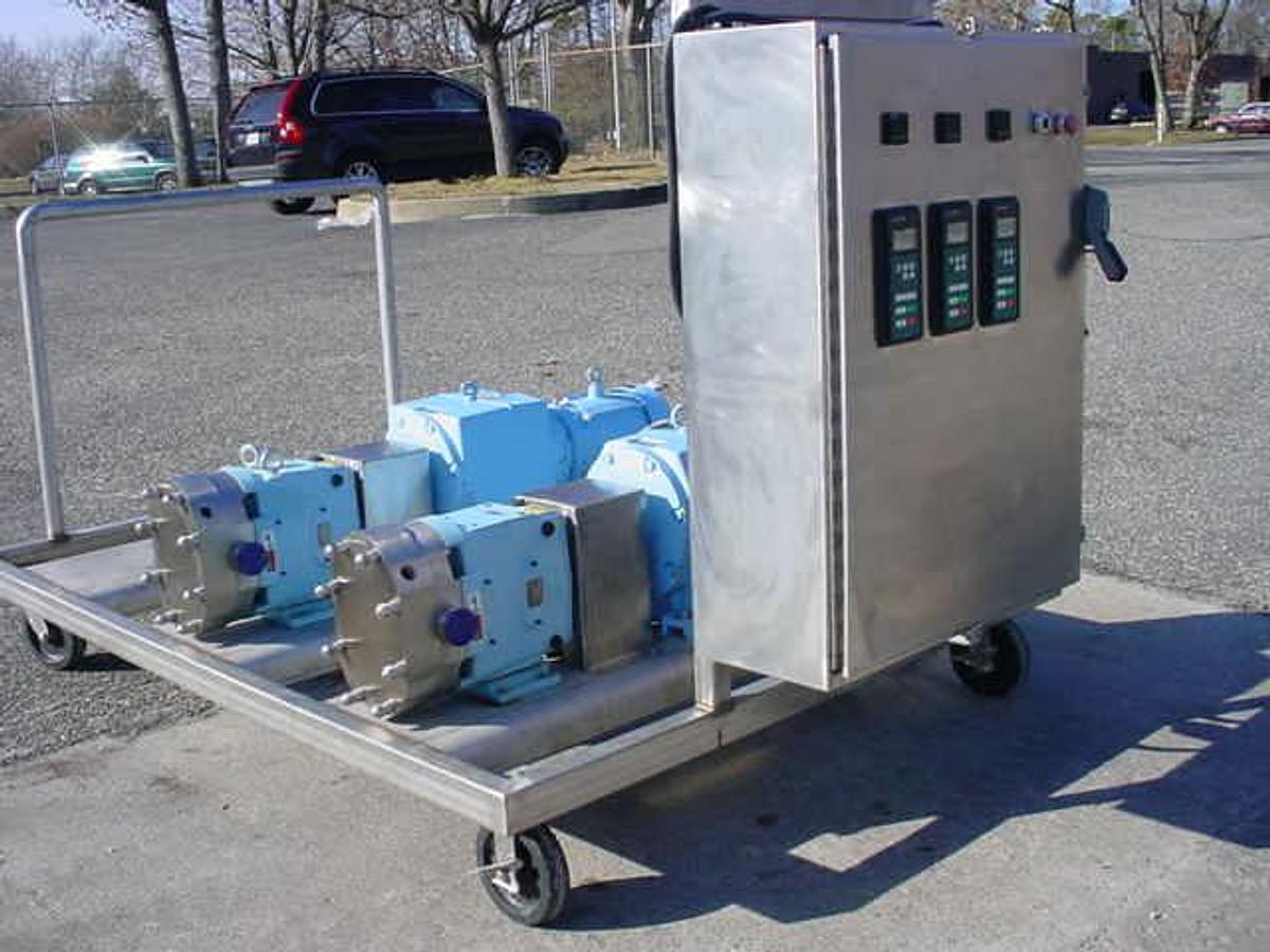 Used Waukesha 045u2 Stainless Steel Jacketed Positive Displacement Pumps With Control Panel