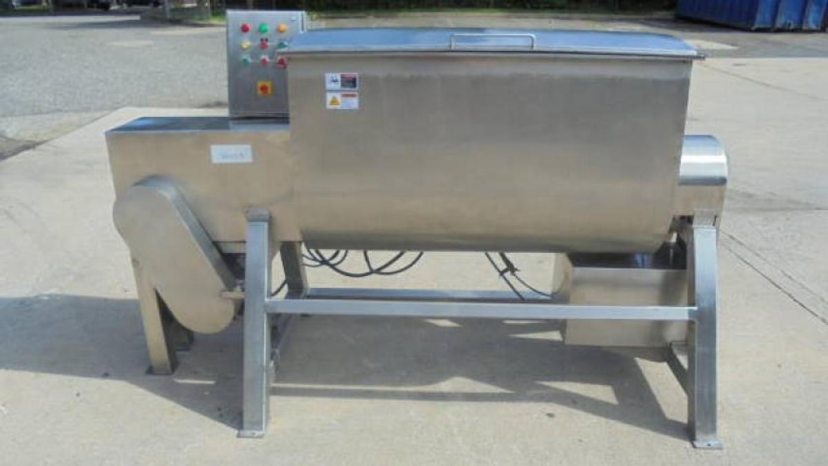 Used 15 Cu.Ft. Stainless Steel Double Ribbon Blender, Tilt Discharge