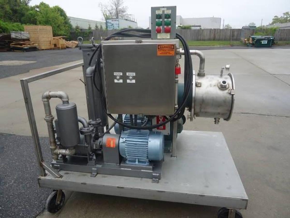 Used Cornell D16 Stainless Steel Sanitary Versator With Sihi Vacuum Pump & Filter Explosion Proof
