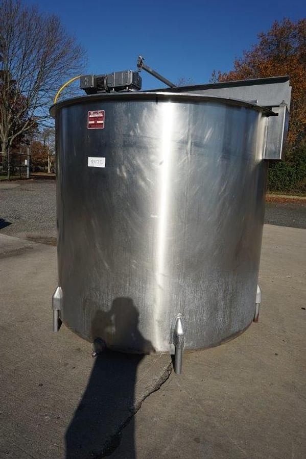 Used 1,360 Gallon Permasan Stainless Steel Vertical Mix Tank
