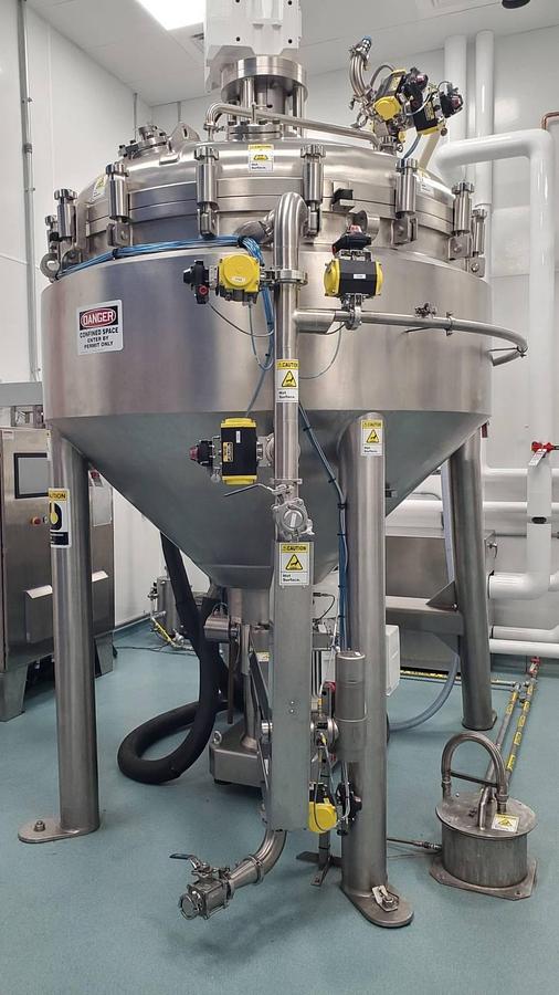 Used IKA 2,000 Liter SS Vacuum Mix Vessel, Scraper and Homogenizing
