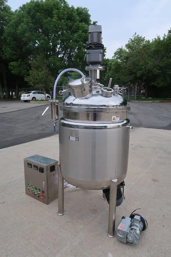 Used 80 Gallon SS Electric Jacketed Emulsifying Vacuum Kettle/Reactor, Mfd. 2023