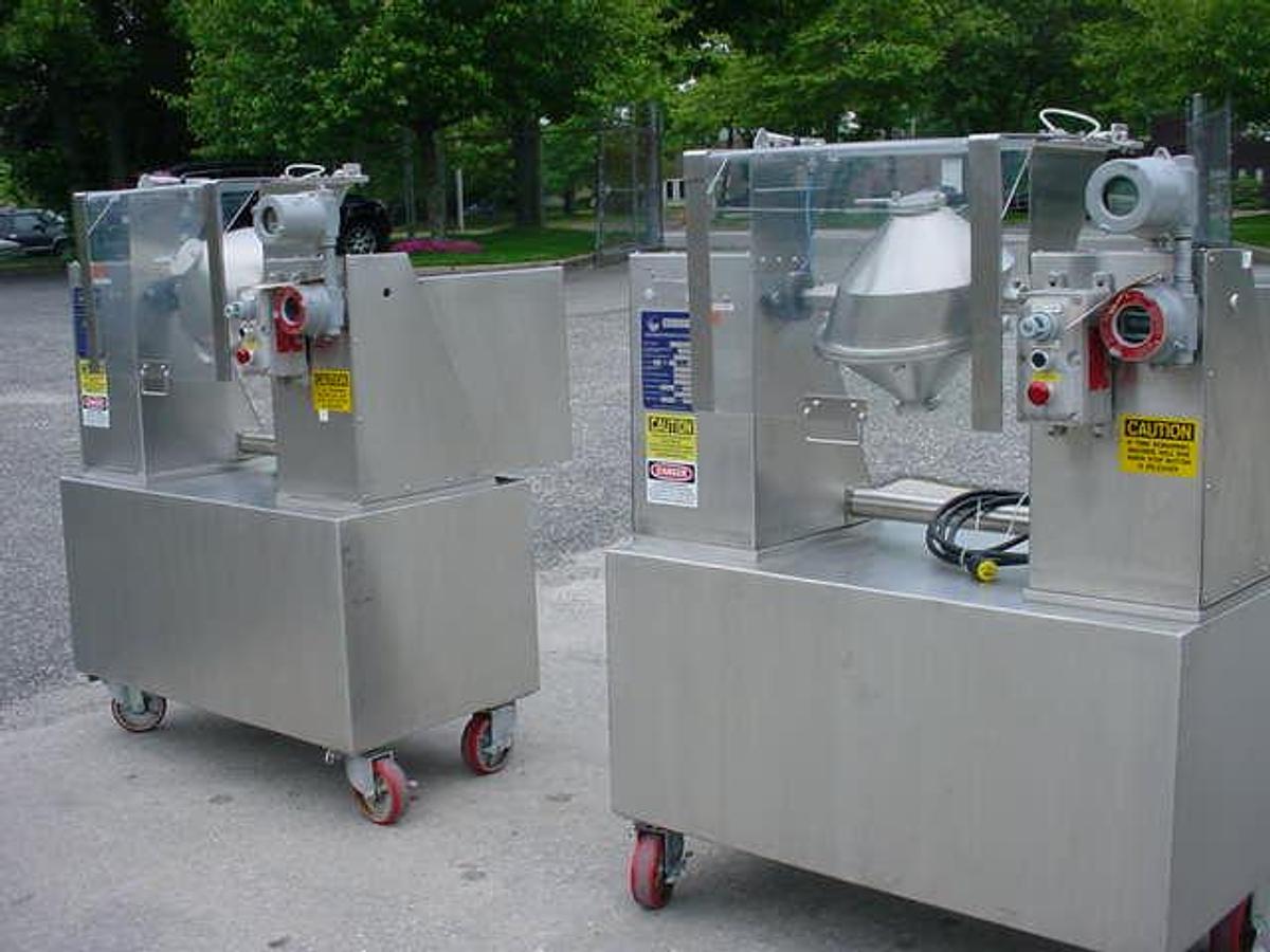 Used Gemco 8 Qt, Stainless Steel Slant Cone Tumbling Blender