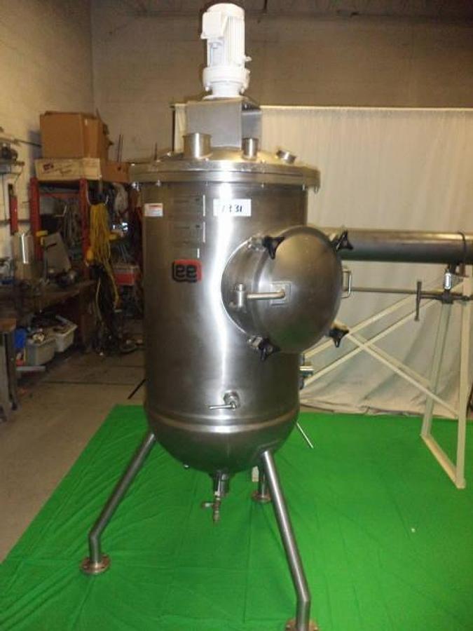 Used 50 Gallon Lee Jacketed Vacuum Agitated Kettle, 316 Stainless Steel