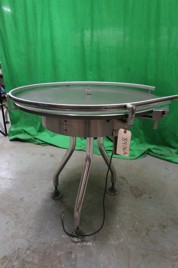 Used 36 In. Diameter Rotary Unscrambling/Accumulating Table, Variable Speed