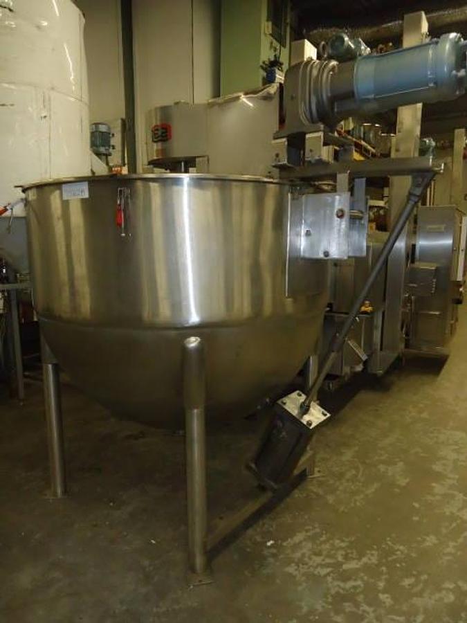 Used 500 Gallon Lee Stainless Steel Double Motion Kettle, 90 Psi Jacket-
