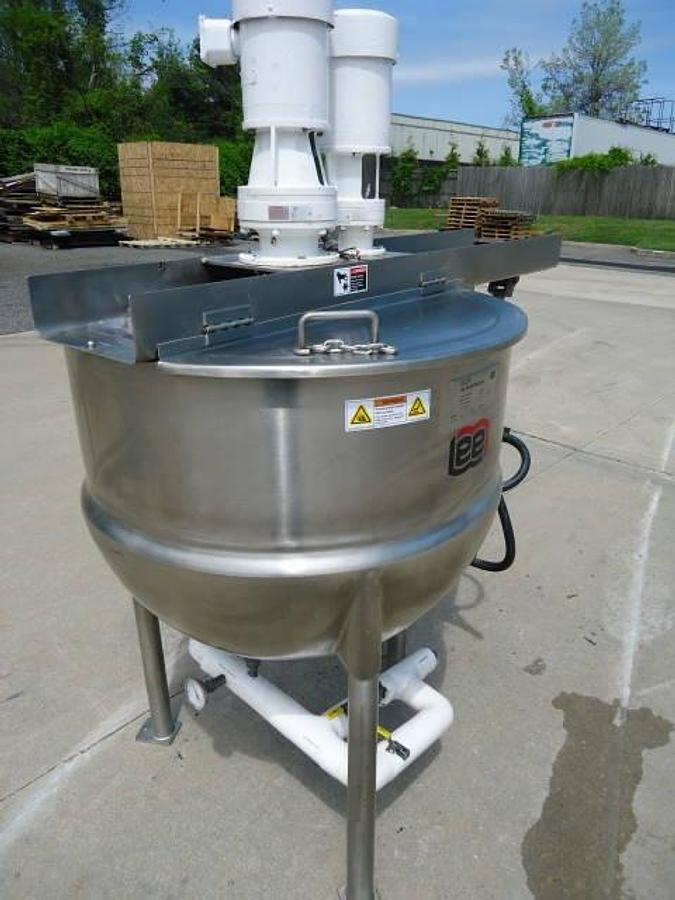 Used 100 Gallon Lee Stainless Steel Twin Action Kettle, 90 Psi Jacket