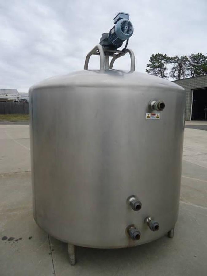 Used 800 Gallon Dci Stainless Steel Jacketed Mix Tank, 40 Psi