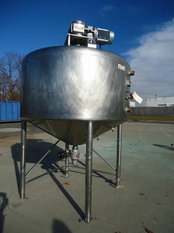 Used 400 Gallon Industries Dacier Scraper Agitated Cone Jacketed Vessel