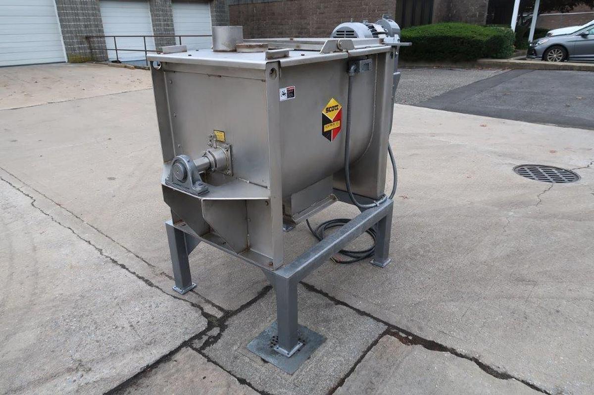 Used 10 Cu. Ft. Scott Stainless Double Ribbon Blender, XP Motor
