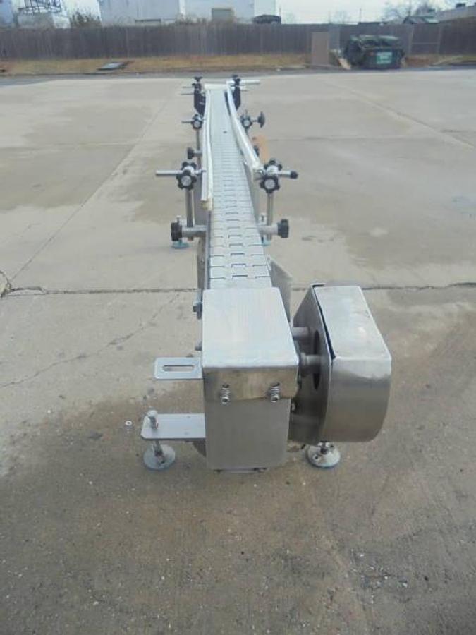 Used PDC 10 Ft. Long Motorized Bottle Conveyor, Variable Speed
