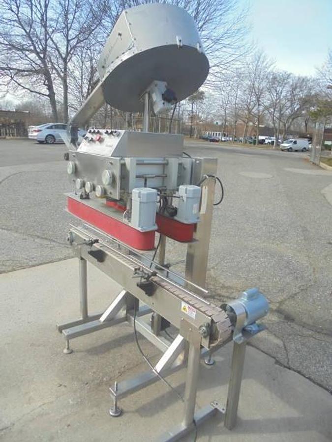 Used Accutek Six Spindle Adjustable Capping Machine, Stainless Steel