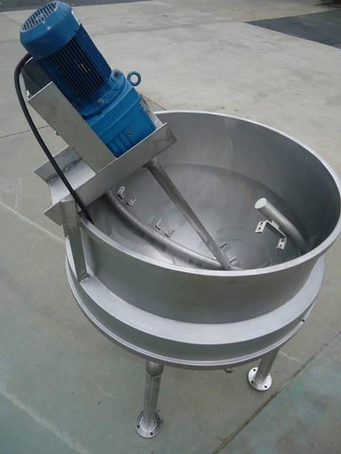 Used 350 Gallon Pardo 316 Stainless Hemispherical Inclined Agitated Kettle, 100 Psi Jacket