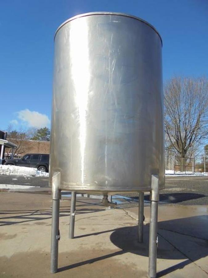 Used 200 Gallon Stainless Steel Vertical Tank, Cone Bottom-