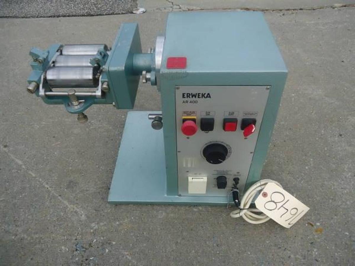 Used Erweka 2 In. X 4-1/2 In. Lab Three Roll Mill