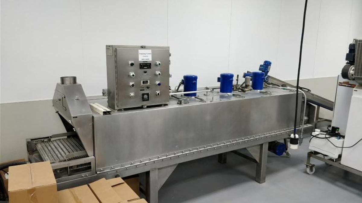 Used Kryospray Model 2150 Freeze Tunnel, 13 Ft. Long