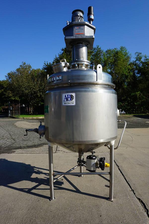 Used A & B Process Systems 160 Gallon Stainless Jacketed Pressurized Kettle/Reactor, 150 PSI