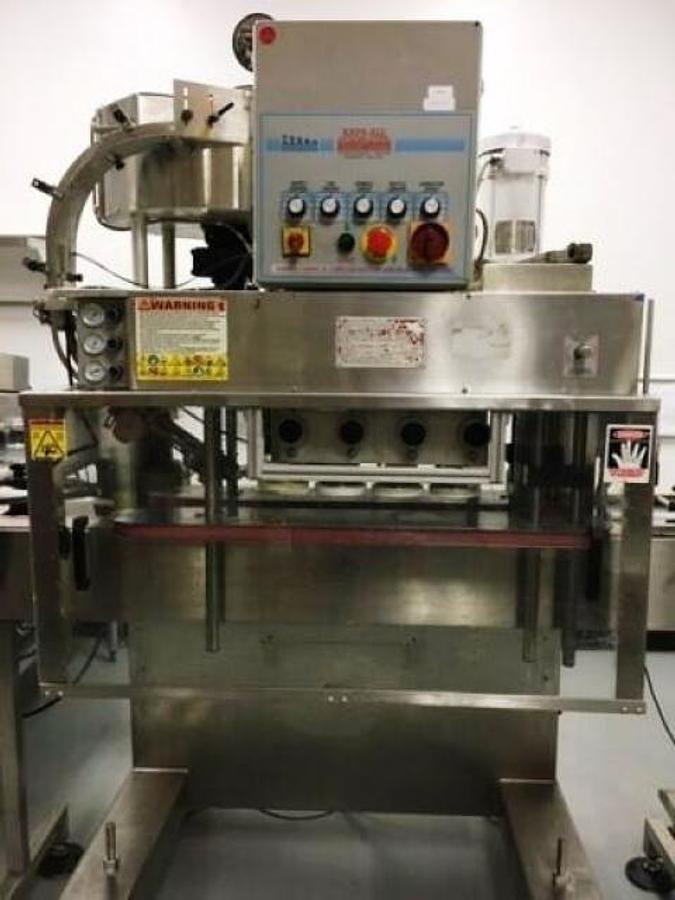 Used Kaps All C-8 Automatic Screw Capping Machine, Stainless Steel Frame