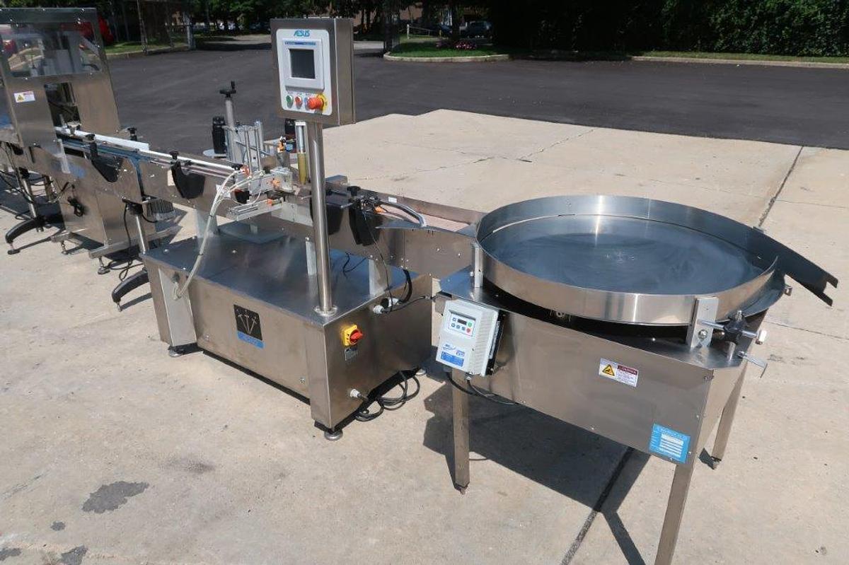 Used Balpack/Aesus SS Dual Head Gear Style Pump Filling and Capping Line, Mfd. 2016