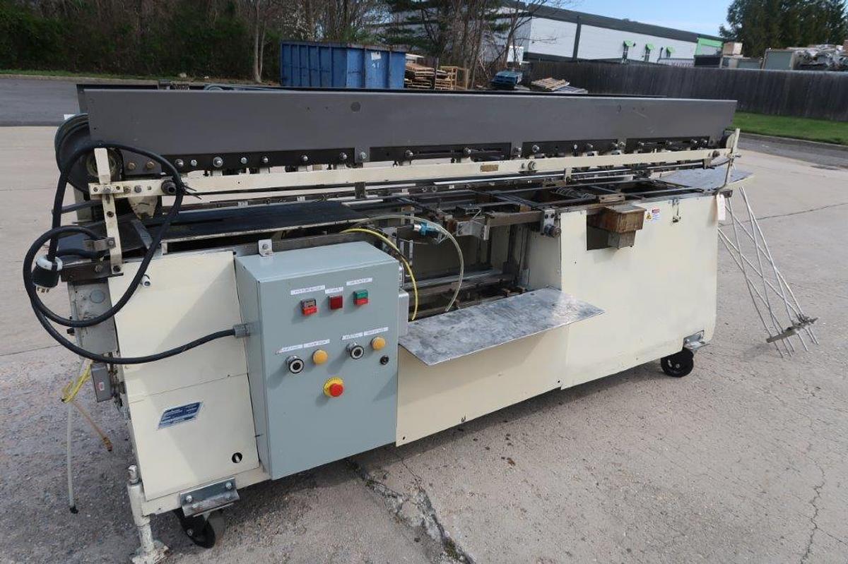 Used Mateer Burt Roll-Through 704D Horizontal Can Labeling Machine