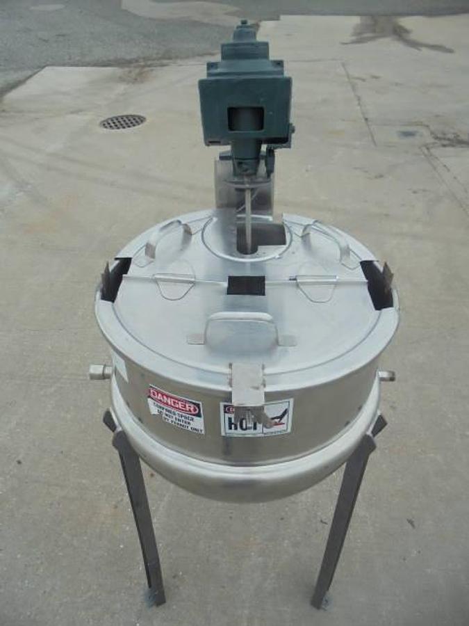 Used 30 Gallon Lee Stainless Steel Hemispherical Kettle, 40 PSI Jacket
