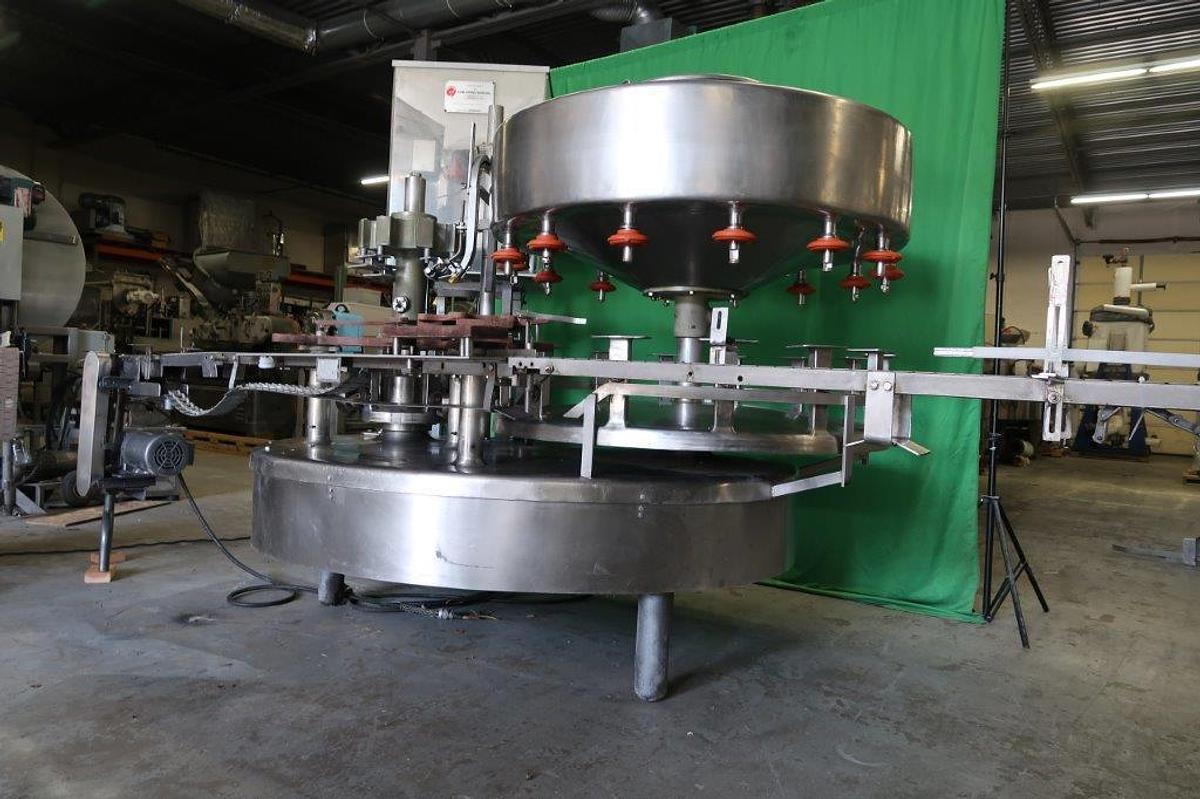 Used Filler Specialties 14 Valve Rotary Filler with Snap Capper, Stainless