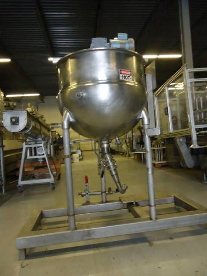 Used 80 Gallon Groen Stainless Steel Scraper Kettle, 125 Psi Jacket