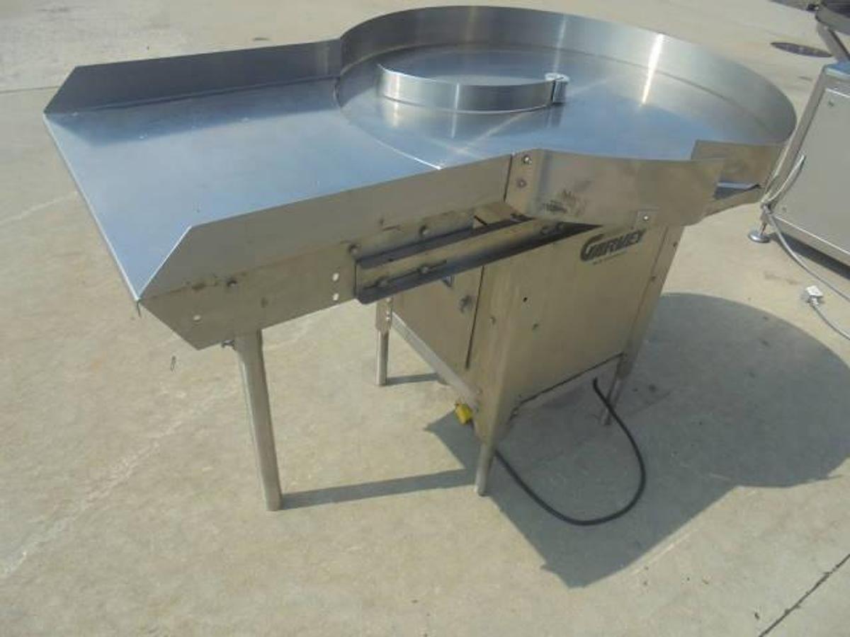 Used 36 In. Garvey Stainless Steel Rotary Unscrambling/Accumulating Table, Variable Speed
