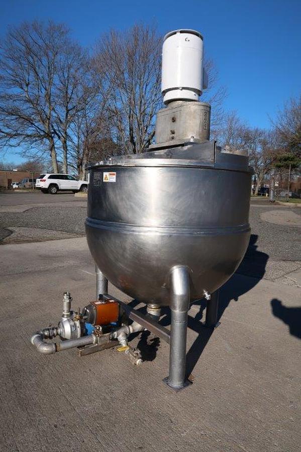 Used 150 Gallon Groen Twin Action Scraper Kettle, 100 PSI Jacket