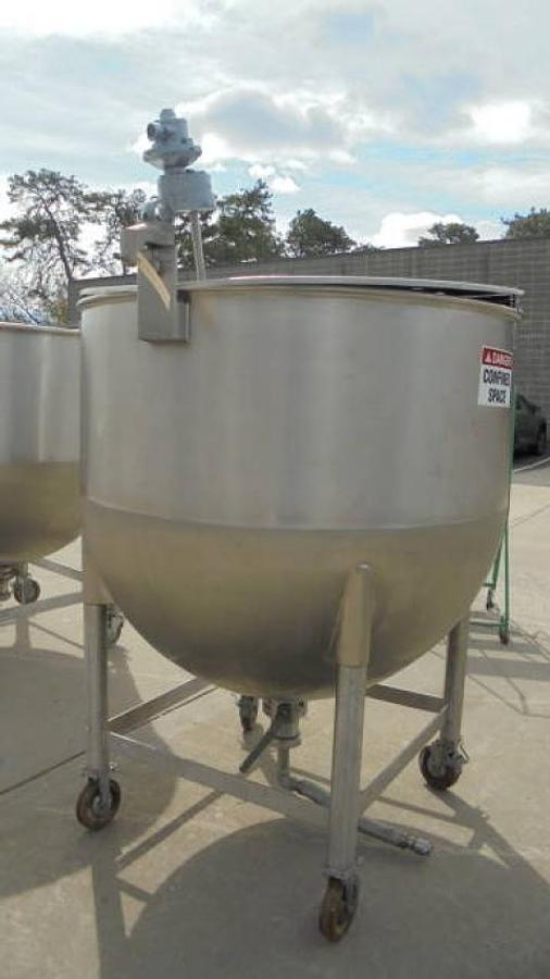 Used 500 Gallon Lee Hemispherical Portable Kettle, 316 Stainless