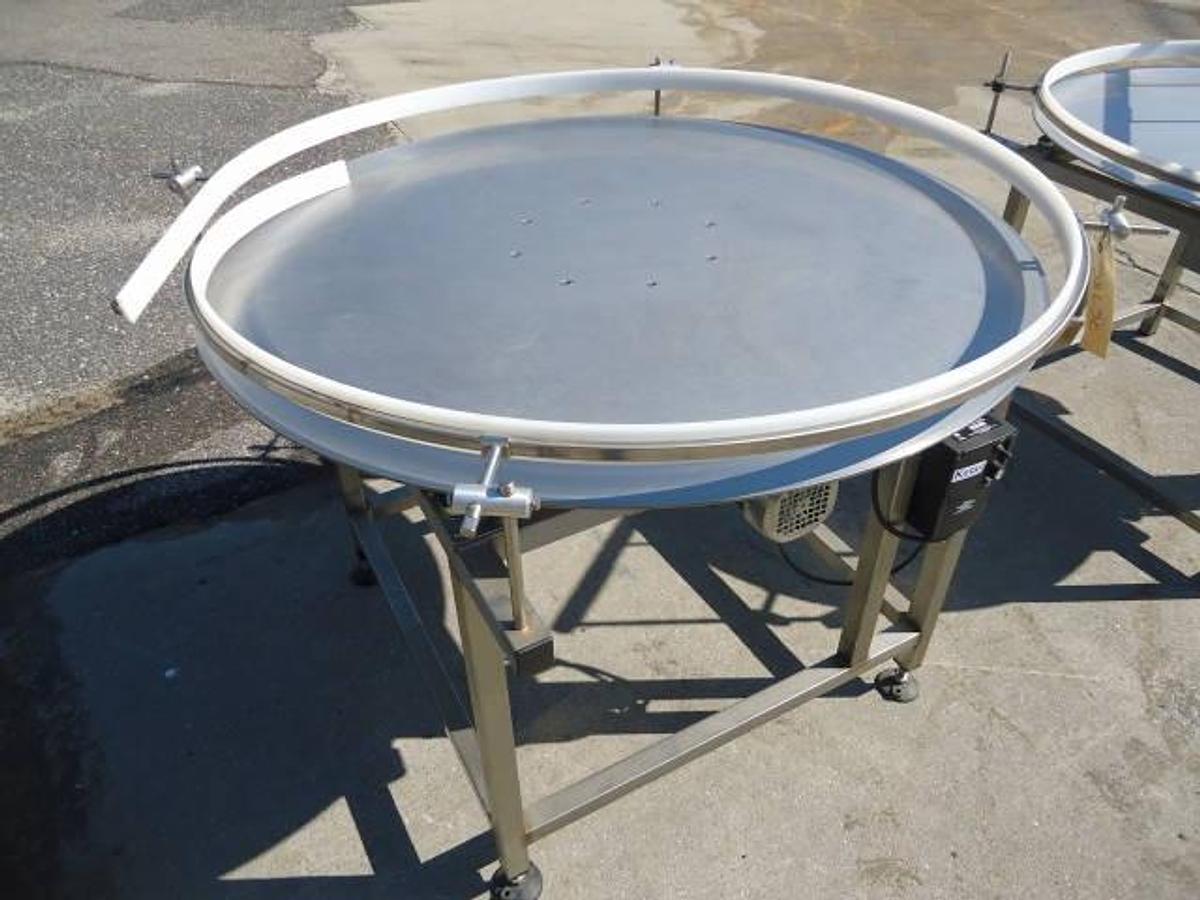 Used 48 In. Diameter Ketan Stainless Steel Rotary Unscrambling/Accumulating Table, Variable Speed–