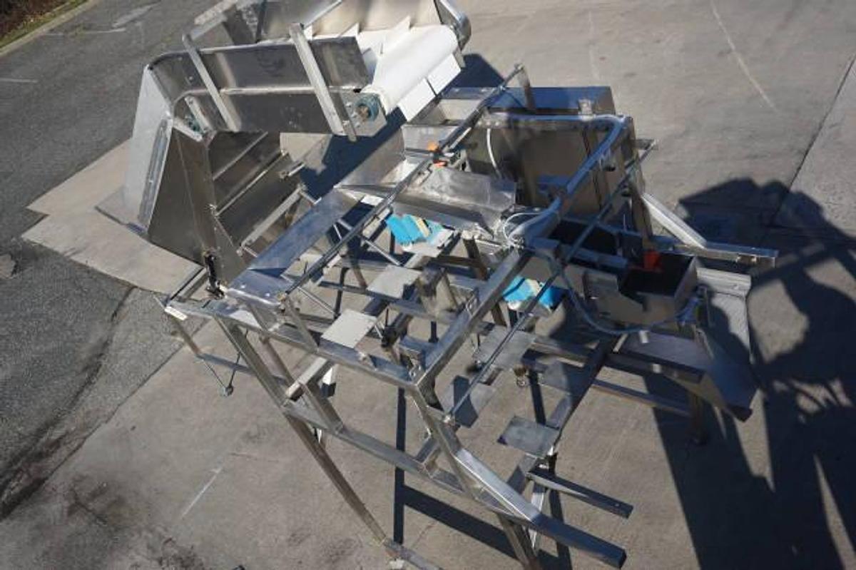 Used Ohlson Single Head Stainless Steel Scale with Feeder/Elevator, Expandable